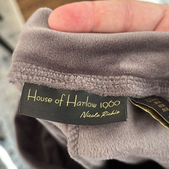 House of Harlow 1960 Women velour track suit jogger pants slate charcoal gray XL - Picture 11 of 15